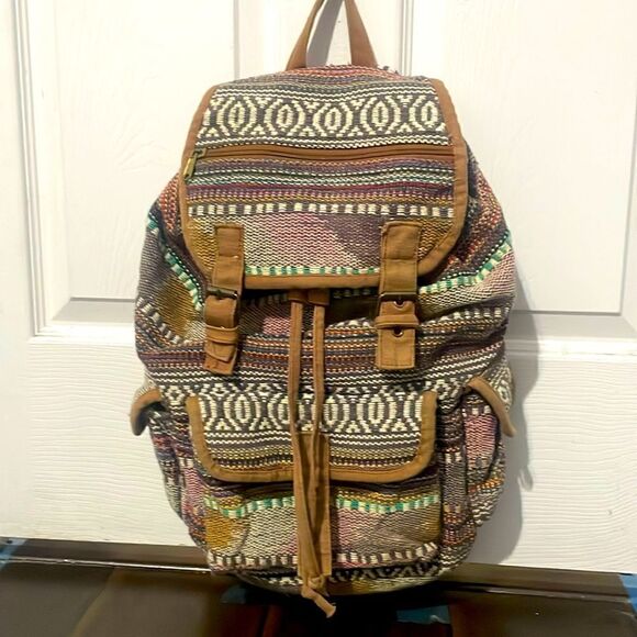 Kirra Backpack Pacsun Southwest Aztec Bohemian Woven Backpack O\S - Picture 1 of 8